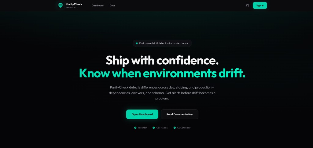 ParityCheck landing page